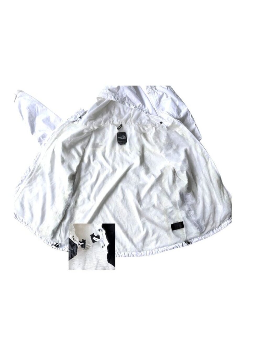 North Face Womens Hyvent Rain Jacket Ladies XL White Black Hooded Waterproof EUC - Picture 7 of 12